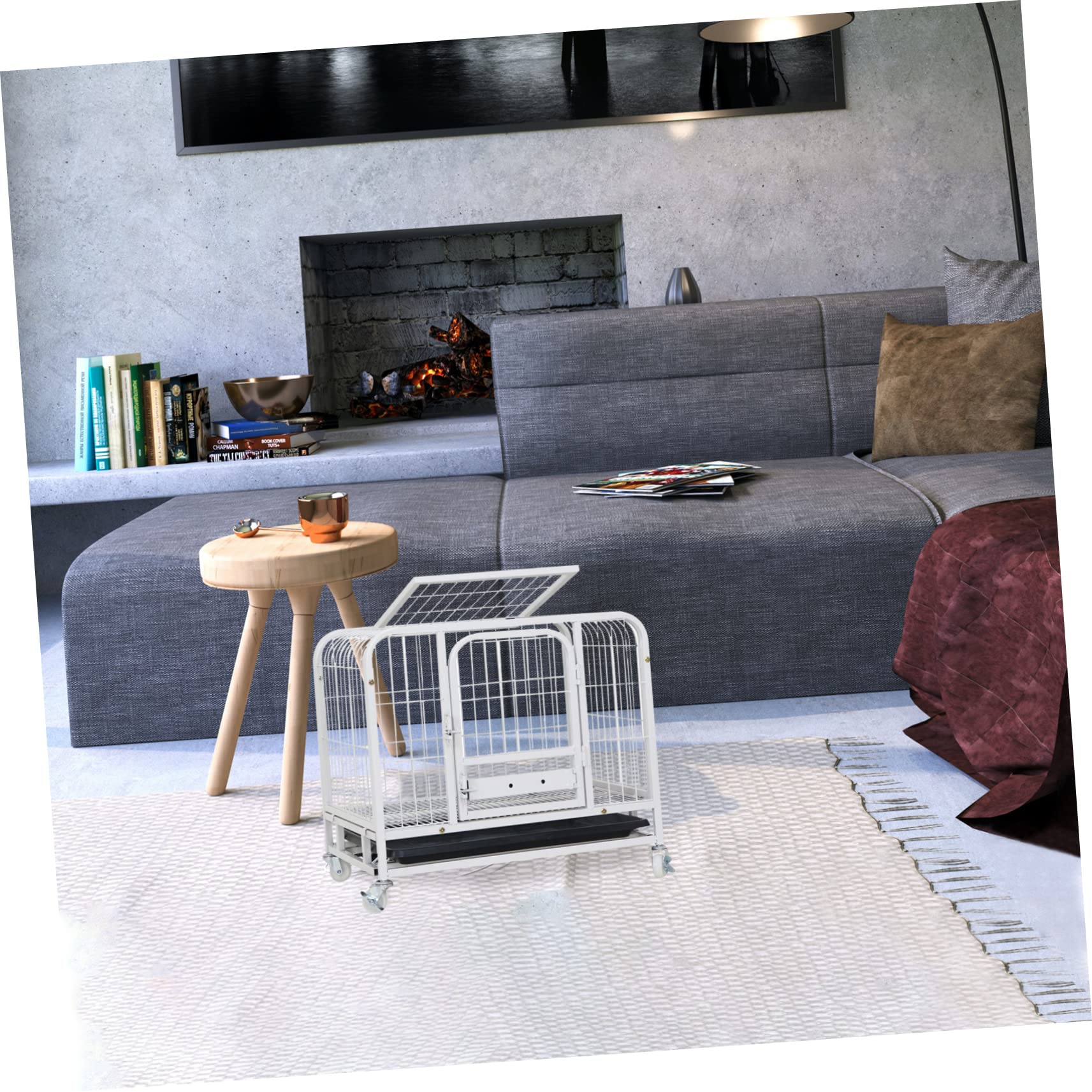 COLLBATH Pet Cage Accessory Pet Cage Bedpan Tray Double Pans Dog Crate Pan Safe and Easy to Use