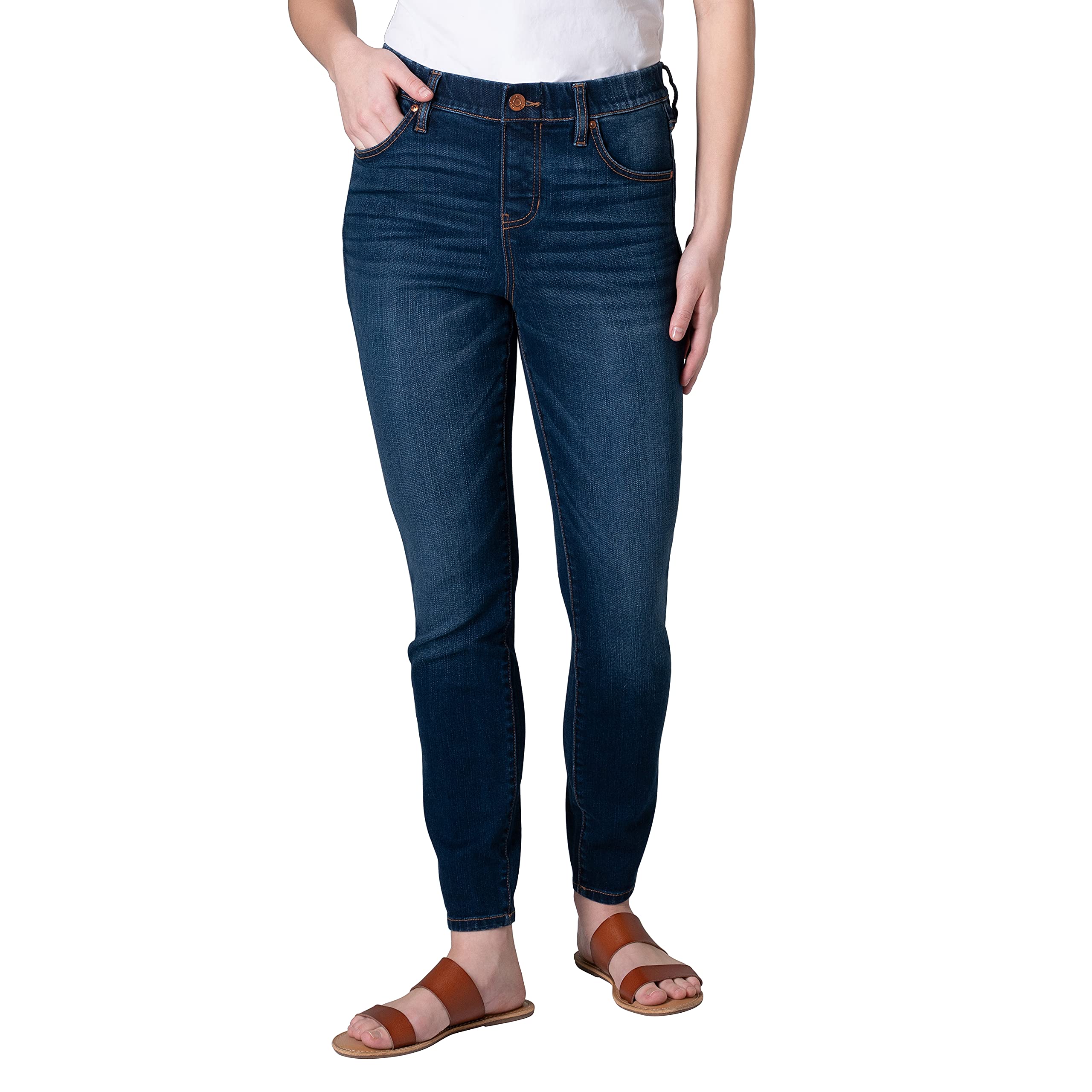 Jag Jeans Women's Valentina High Rise Skinny Pull-On Jean - Dark Indigo Wash, 10.5" Rise, 26" Inseam - View #9