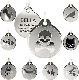 Custom Engraved Stainless Steel Pet ID Tags - Engraved Personalized Identification Durable & Long Lasting Dog Tags, Cat Tags