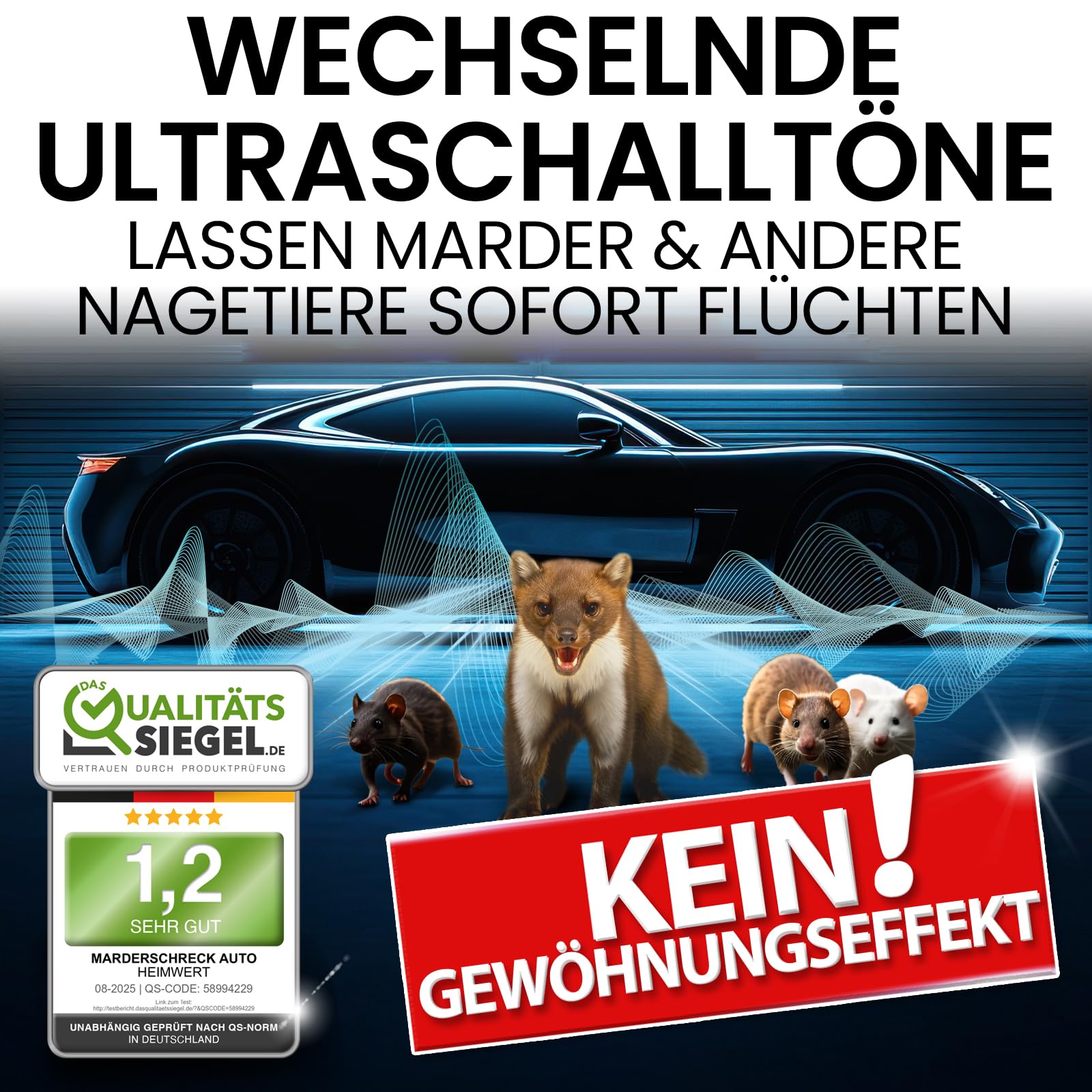 Appacher Ultrasone Marterverjager Voor In De Auto - Zwart