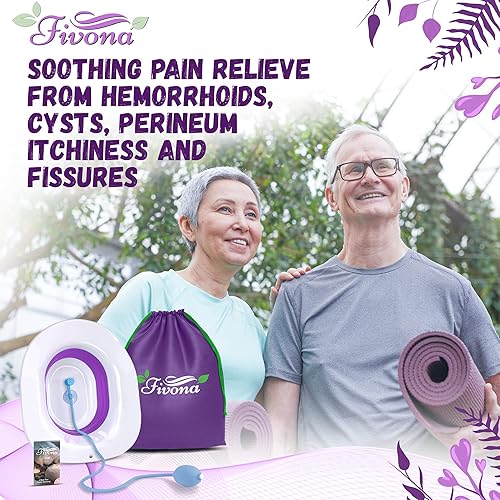 Miniatura 4 de Bañera de asiento para alivio de hemorroides, lavabo plegable para asiento de inodoro, ideal para cuidado posparto, remojo e higiene perineal,