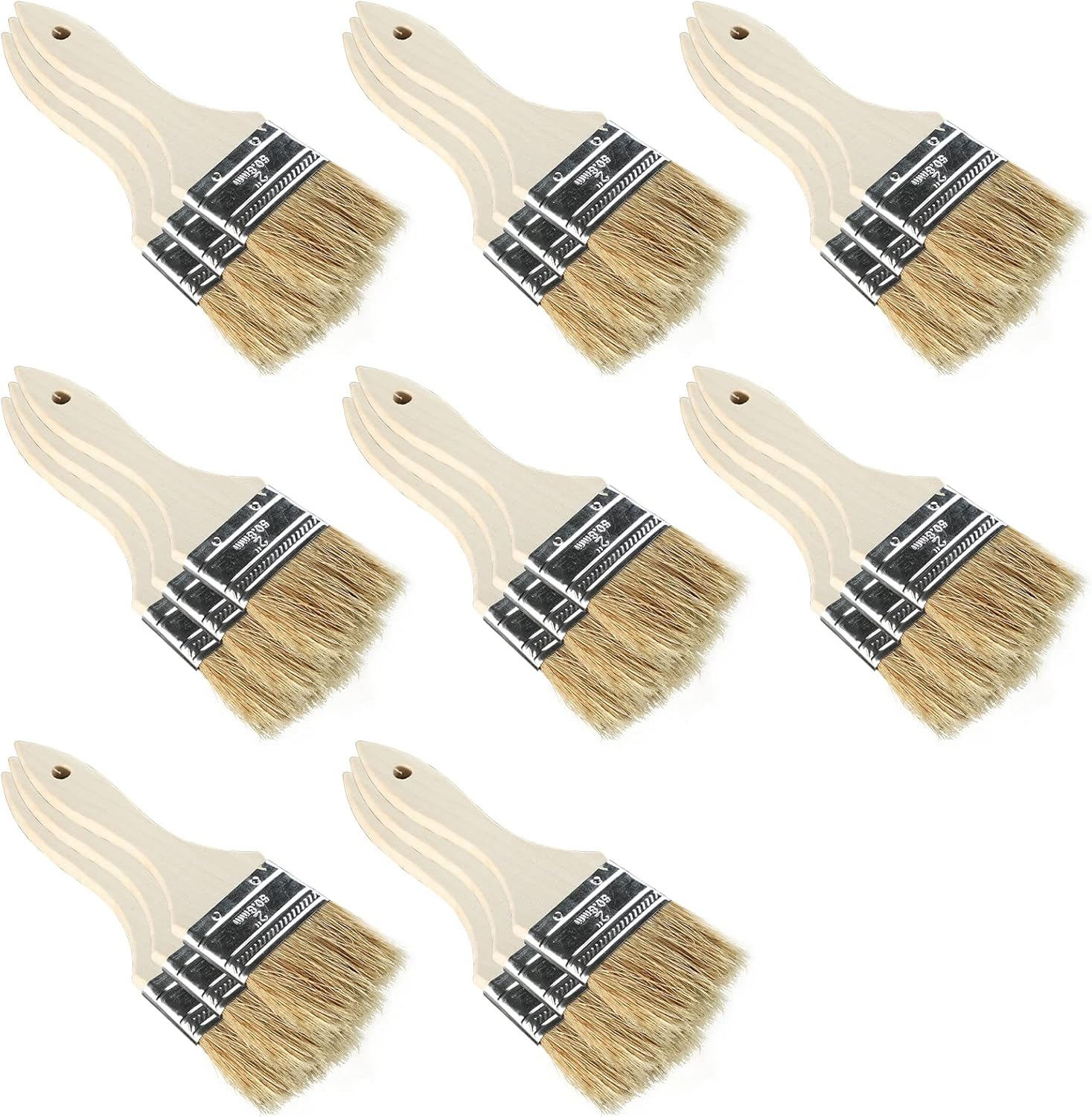 Chip Paint Brushes 2 Inch/50.8mm, 24 Pack Reusable Small Bristle Paint