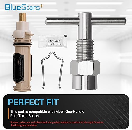 Miniatura 3 de BlueStars Cartucho de repuesto 1222 de alta calidad con herramienta de extracción de extractor 104421, compatible con grifo Posi-Temp de una manija