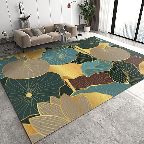 Alfombras coloridas de lirio, alfombra moderna lavable a máquina, alfombra de sala de estar, suave y cómoda, resistente al desgaste y
