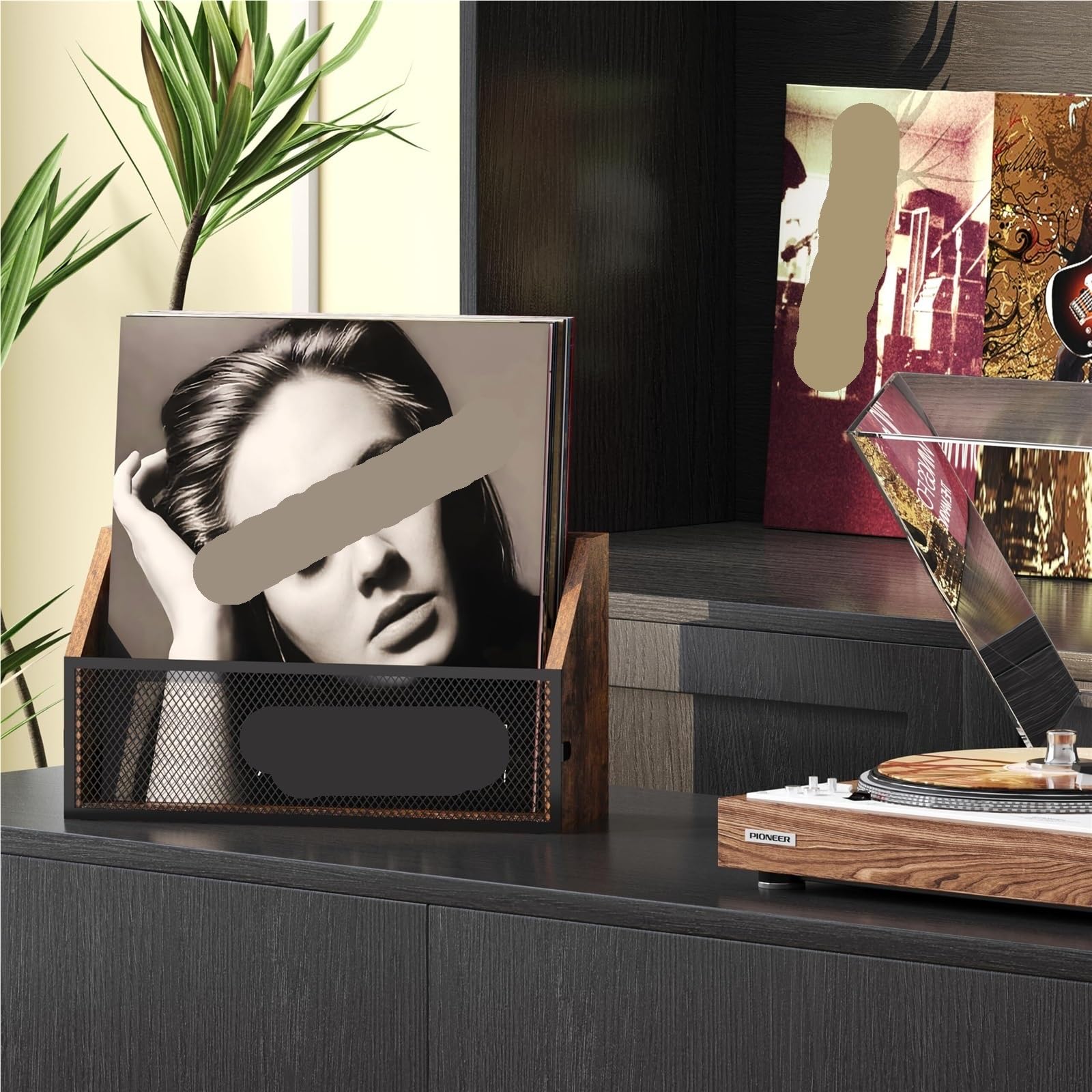 Stojak Na Płyty CD Przechowywanie Płyt Winylowych Vintage Drewniany Uchwyt Na Płyty I Półka Ekspozycyjna Na Płyty LP Dla Kolekcjonerów Do Salonu Biura