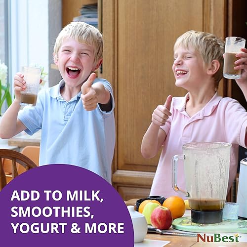 Miniatura 7 de NuBest Tall Protein Powder para niños y adolescentes, batido de proteína de chocolate en polvo, bebida proteica con probióticos, Omega 3-6-9,