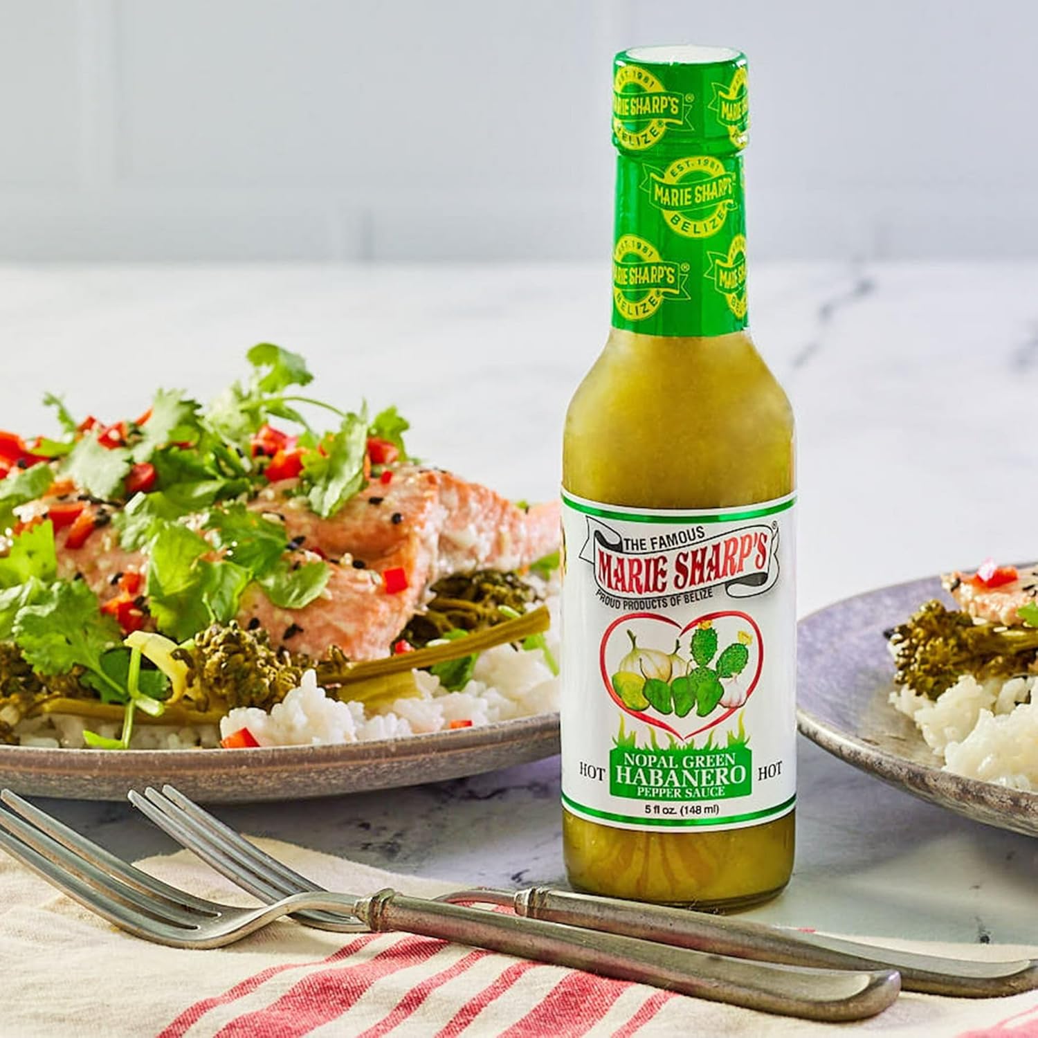 Marie Sharp's Habanero Green Nopal Sauce 5 oz (Pack of 6)