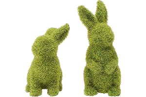 Cabilock Flocked Bunny Rabbit: Easter Figurine Decor