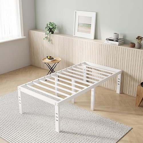 Miniatura 78 de Novilla - Base de cama matrimonial, plataforma de metal de 14 pulgadas, con espacio de almacenamiento debajo de la cama, soporte de listones de