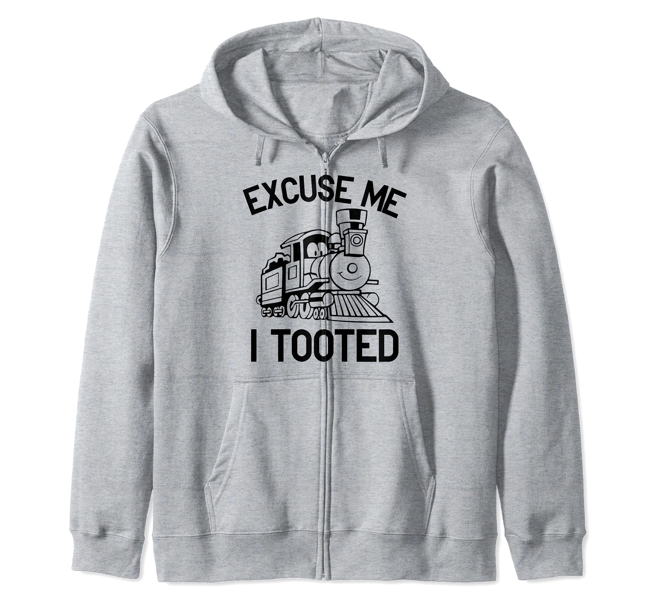 Sorry I Tooted Funny Steam Train Lover For Men Kids Railroad Zip Hoodie, Grey