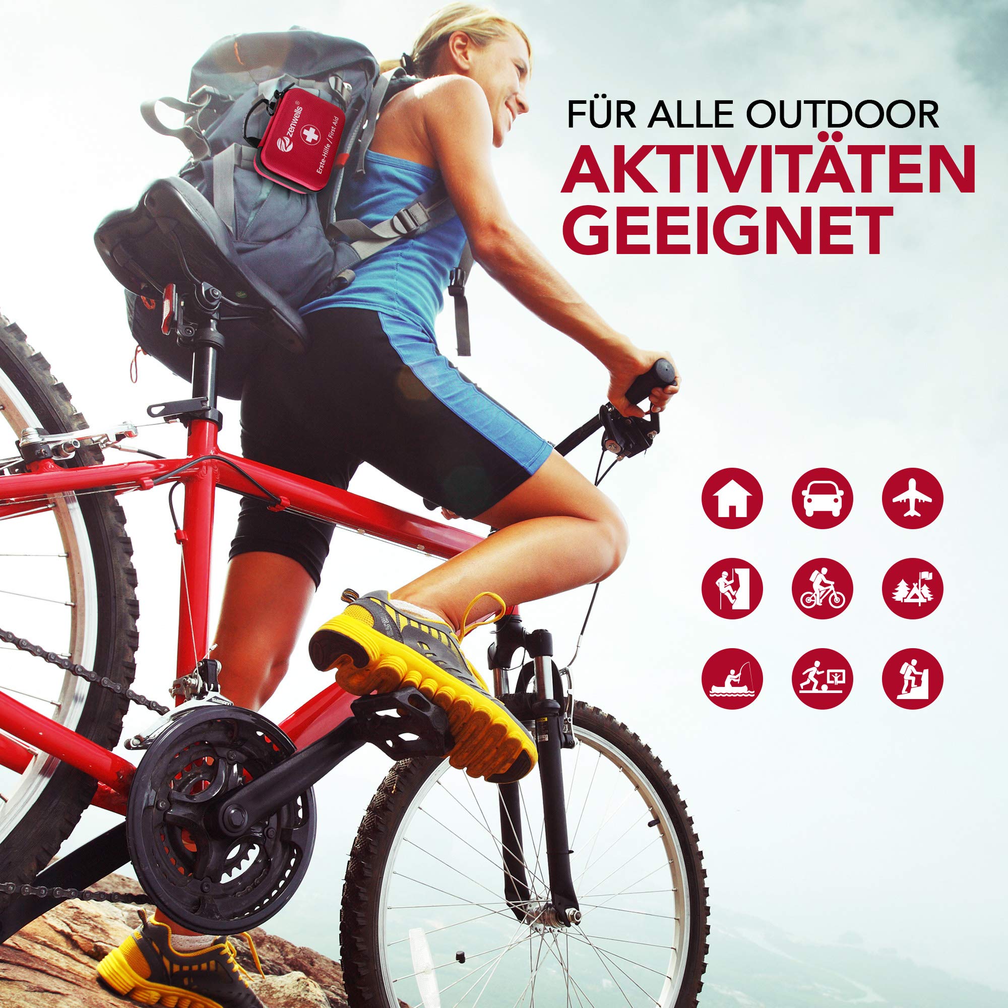 Erste-Hilfe-Set nach DIN 13167 – mit CPR Maske & Rettungsdecke – wasserdicht & kompakt – ideal für Outdoor, Reise & Alltag