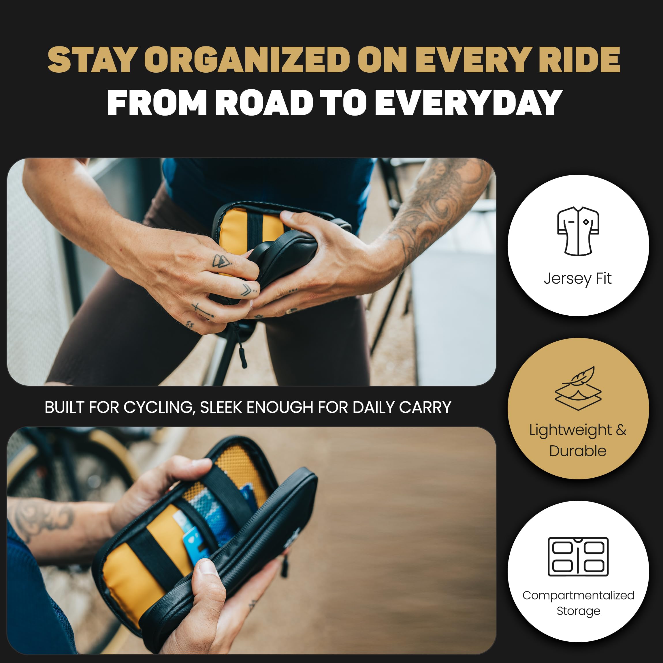 Lumiere & Co. Cartera Impermeable para Ciclismo | Bolsa de Ciclismo para Jersey y Teléfono | Equitación para Ciclistas Profesionales