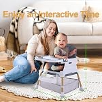 3 in 1 Baby High Chair & Booster Seat, Adjustable Compact Infant Feeding Chairs for Babies and Toddlers, Convertible High Chair with Secure Harness (Dark Gray)