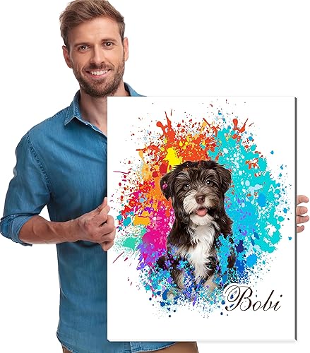 Retrato personalizado de mascotas, impresión conmemorativa de pérdida de mascotas, regalos artísticos hechos en Estados Unidos, lienzo de memoria