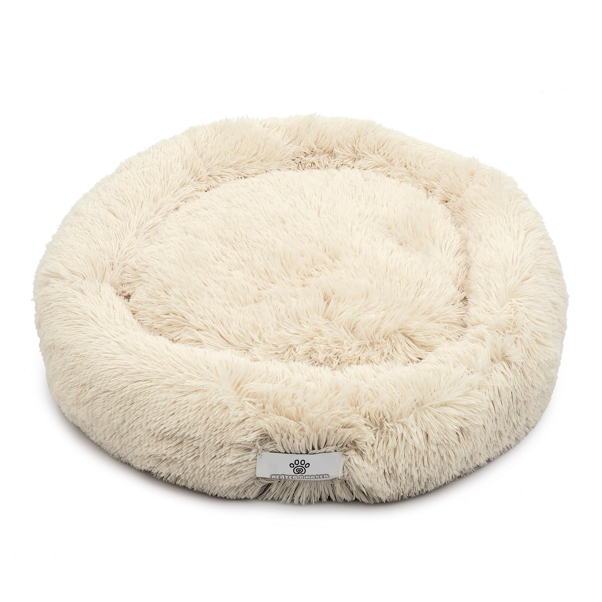 Pfoten & Nasen Wolke 7 Donut Hondenbed & Kattenbed – Rond, Zacht & Fluffy – Anti-Stress Hondenmand – Volledig Wasbaar met Afneembare Hoes (M - 75 cm- Lichtgrijs