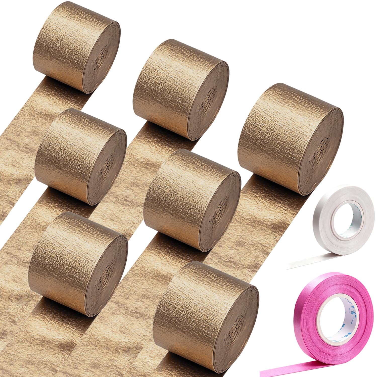 Crepe Paper Streamer Rolls, Streamers Party Decorations for Birthday Wedding Backdrop Holiday Party Decorations (Gold)