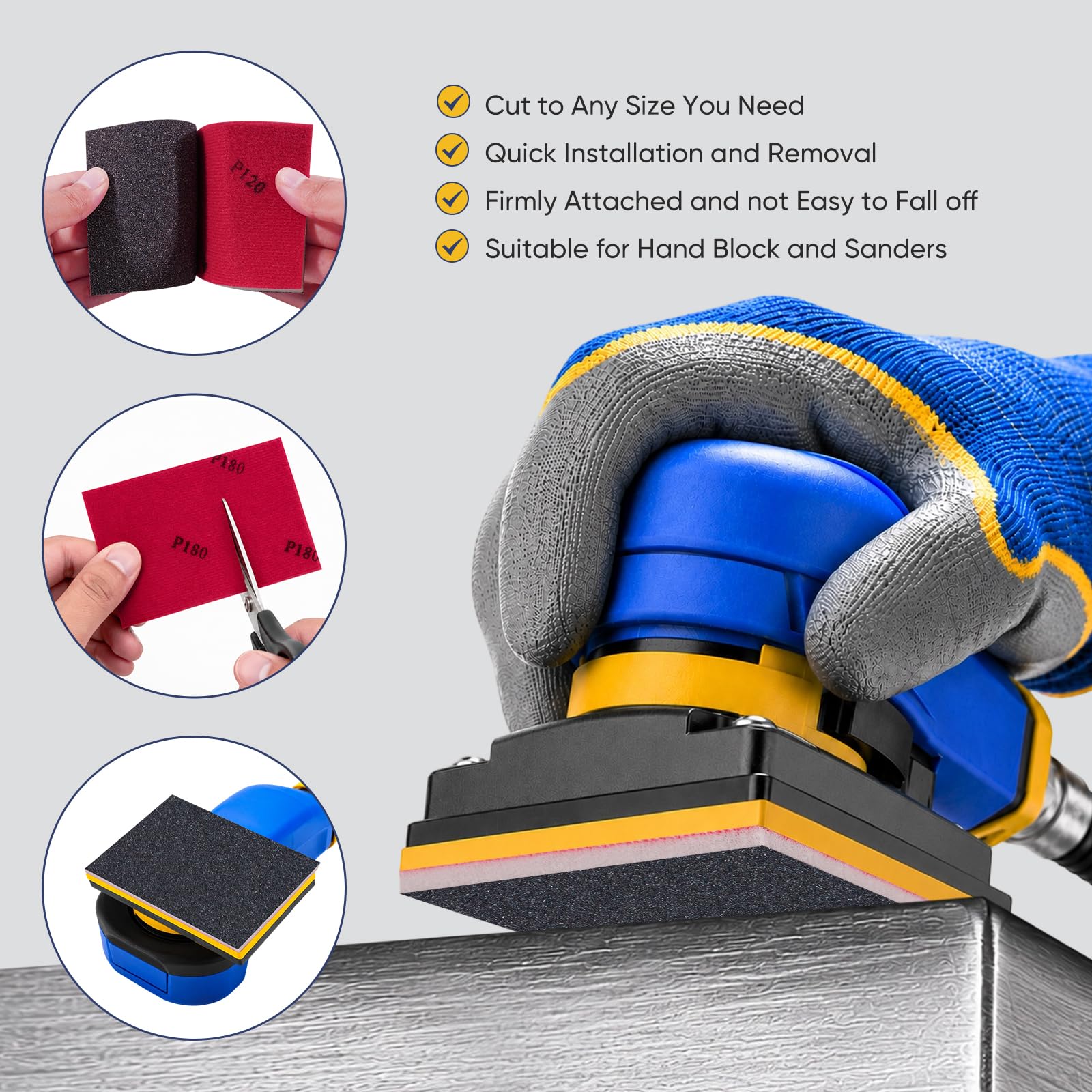 Sanding Sponge Block Pads - 24 Grit Assortment -5