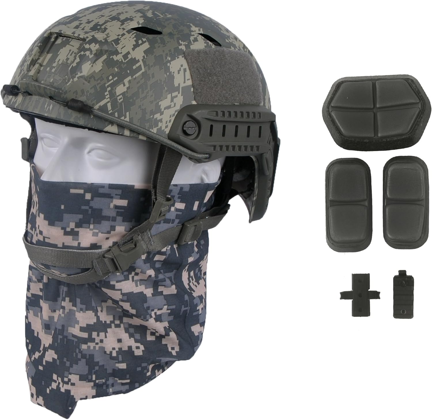 LOOGU Fast BJ Base Jump Military Helmet with 12-in-1 Headwear : Sports & Outdoors