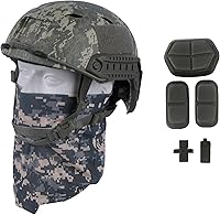 Vista 2 de LOOGU Casco táctico rápido para salto base de airsoft con gorro 12-en-1