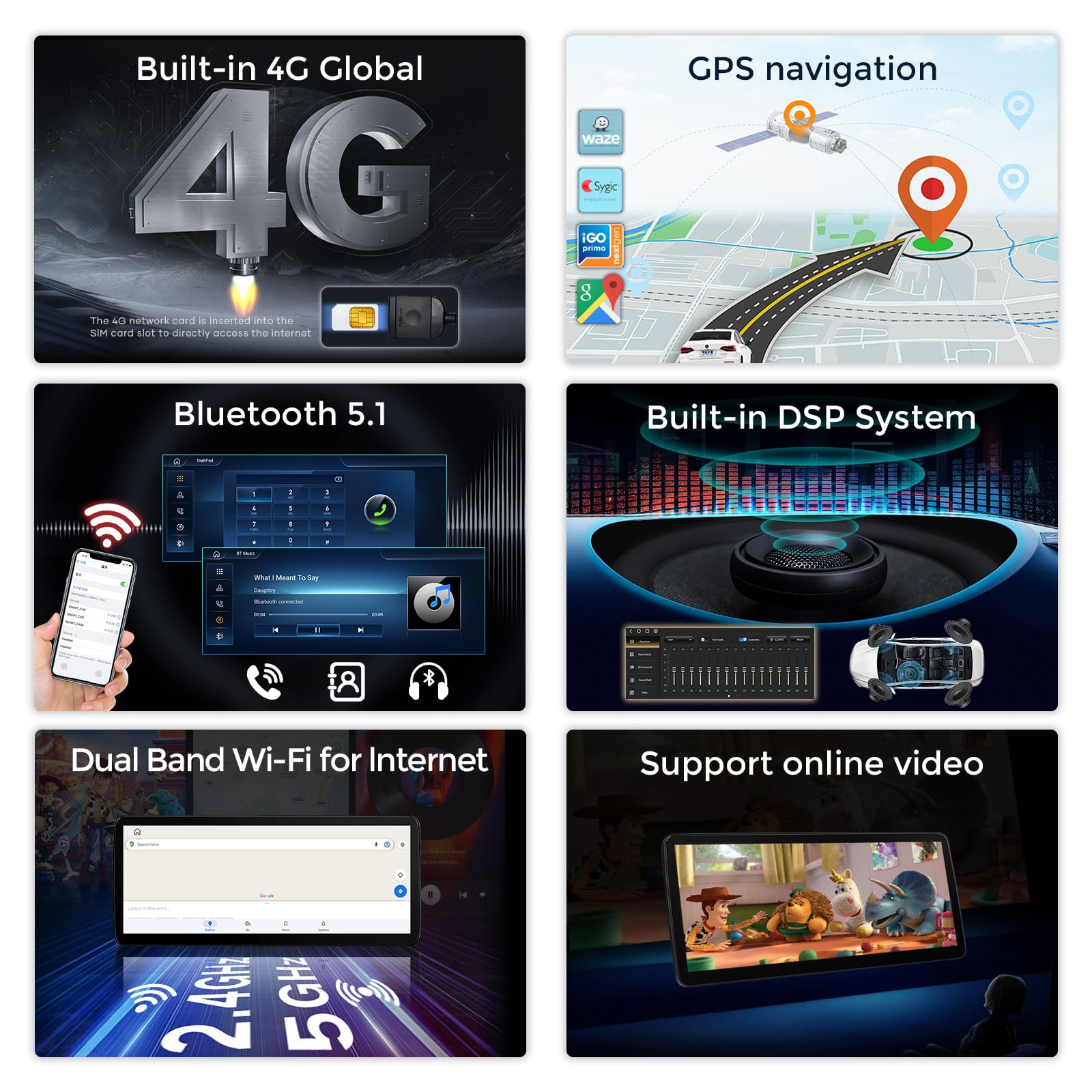 12.3" HD Car Radio Screen Stereo GPS per Mercedes C W205 GLC 253 NTG 5.0 Android 8 core Qualcomm 8 GB + 128 GB built-in Wireless CarPlay Android Auto DSP IPS 4G WiFi Bluetooth 5.1