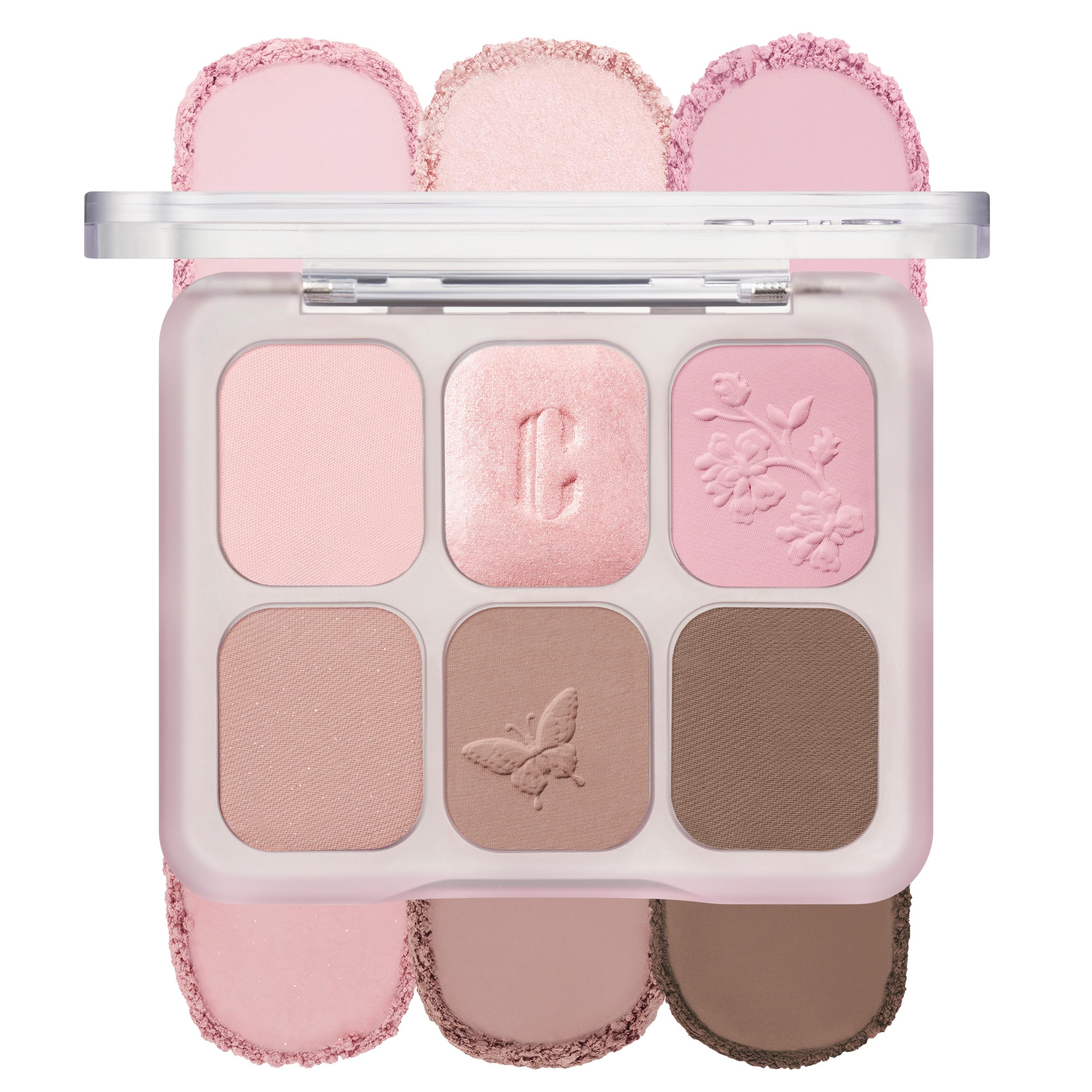 CLIO CLIO Muse Master Eyeshadow Palette, Korean Royal Heritage Edition, Baked Cream Powder Formula, Soft Pink 6-Color with Matte & Shimmer for Daily Makeup, Safe for Sensitive Eyes (01 BLOSSOM STITCH)