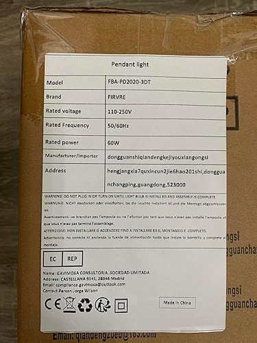 Miniatura 7 de FIRVRE Lámpara colgante industrial de 3 luces, luces colgantes de metal ajustables negras, enchufe de base E26, lámpara colgante de techo para