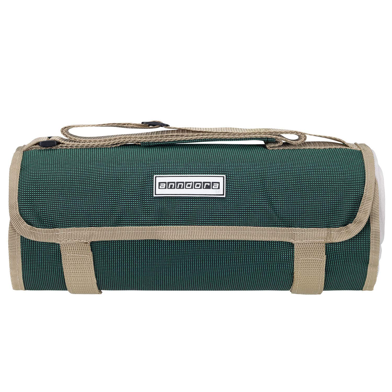 anndora Picknickrucksack Rucksack + 11 TLG. Zubehör f. 2 Personen + Picknickdecke - grün