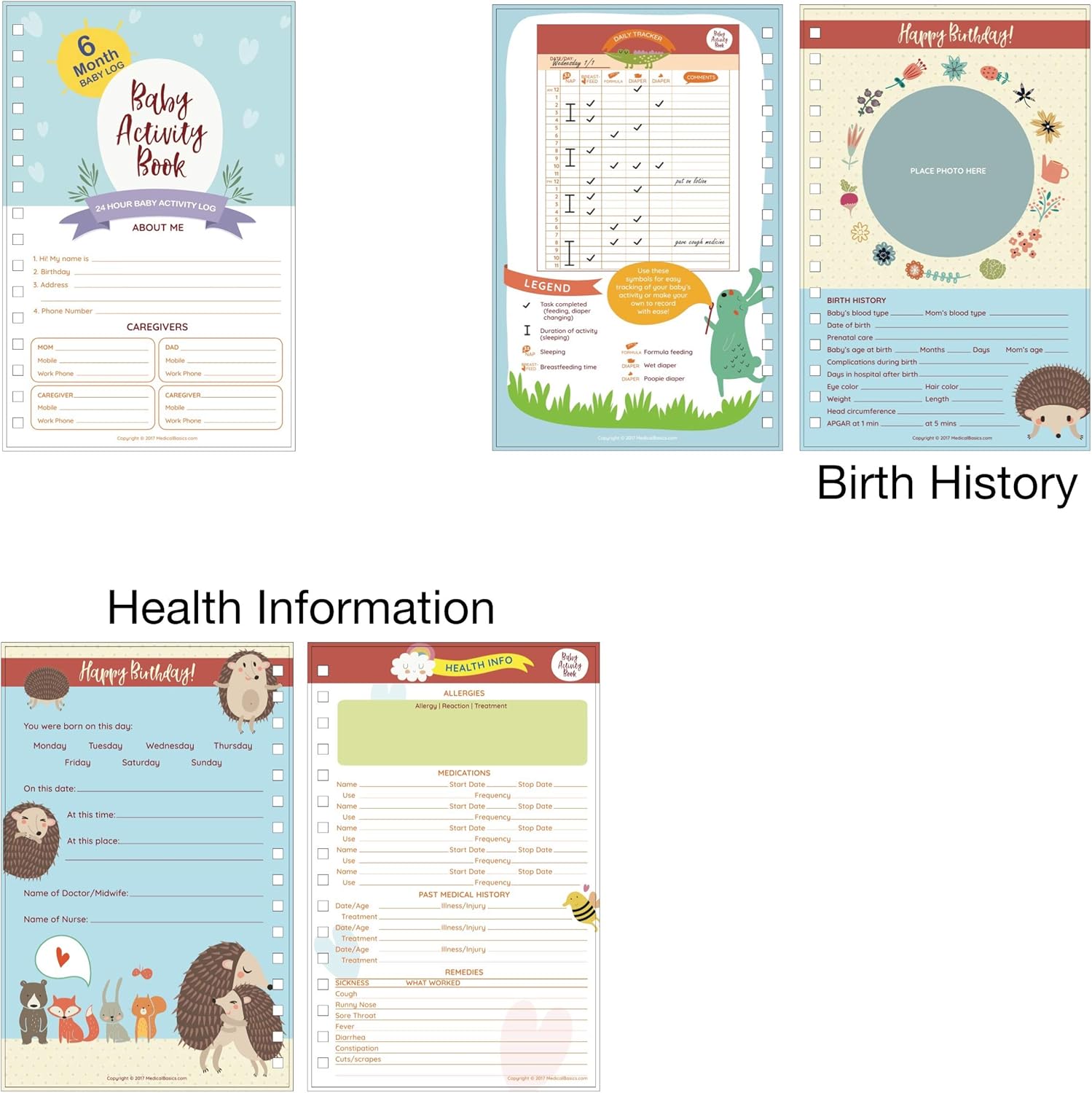 Medical Basics Baby Journal - Boy Edition, 2016, Daily Activity Book, Newborn Log, 1 Count (Pack of 1)