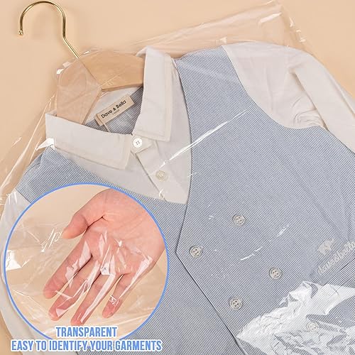 Miniatura 5 de Paquete de 100 bolsas de limpieza en seco, 23.6 x 47.2 in, bolsas de plástico transparente para tintorería, almacenamiento en el hogar, viajes,