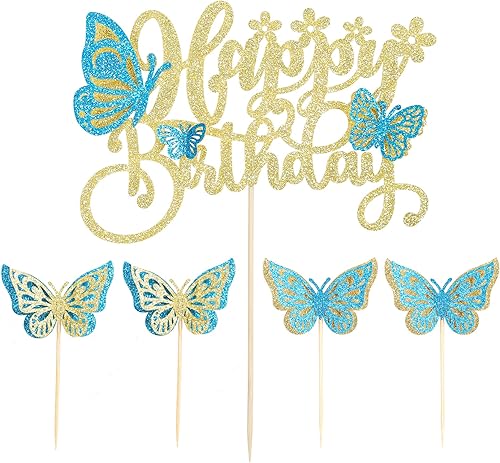 Miniatura 3 de Gyufise 13 adornos de mariposa para tartas montados en 3D para cupcakes de mariposa para niñas y mujeres, decoración de pastel de cumpleaños,