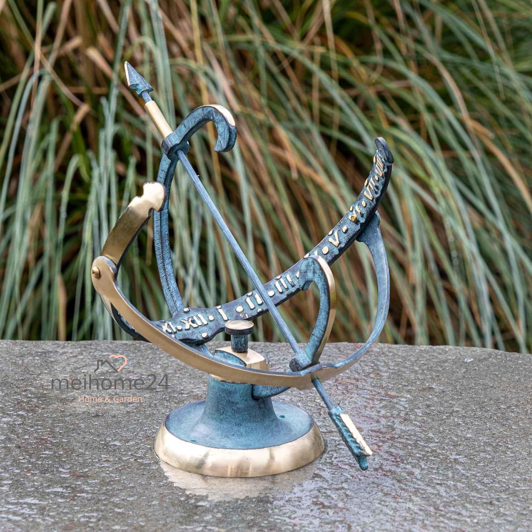 Generisch Bronze-Skulptur Sonnenuhr | klein | 25x25x30cm | Sonnenuhr aus Bronze | handgefertigt