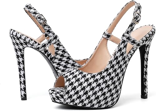 Miniatura 4 de Joseywade Zapatos de tacón alto con punta abierta para mujer, tacón de aguja, 5 pulgadas, para fiesta, boda, vestido de boda