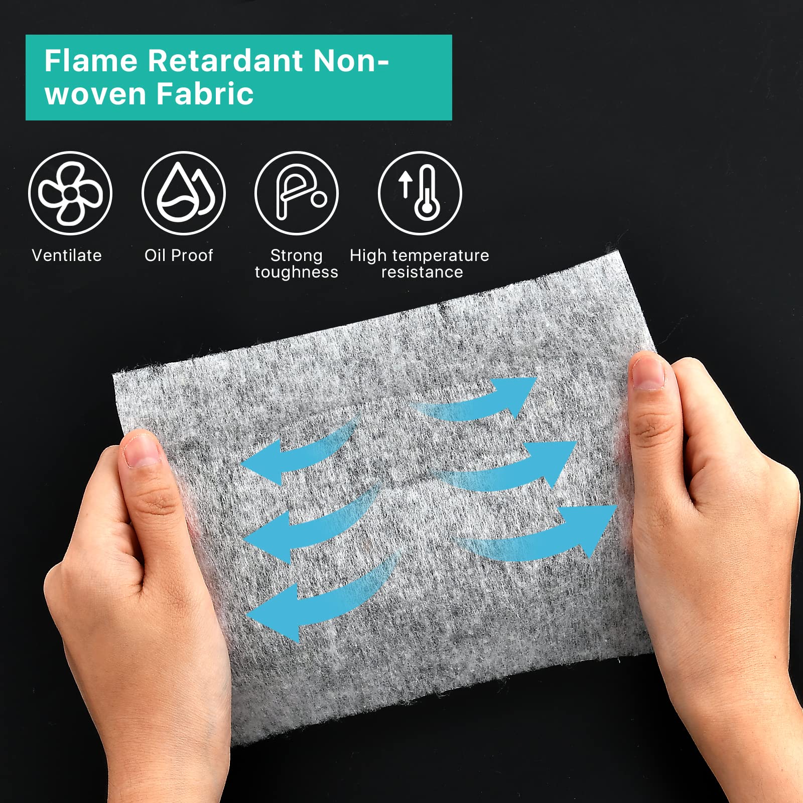 2 rollos de filtros de campana extractora, filtro de repuesto de tela no tejida con tiras adhesivas y bloque magnético, papel de filtro antiaceite para cocina (10 m por rollo, blanco)