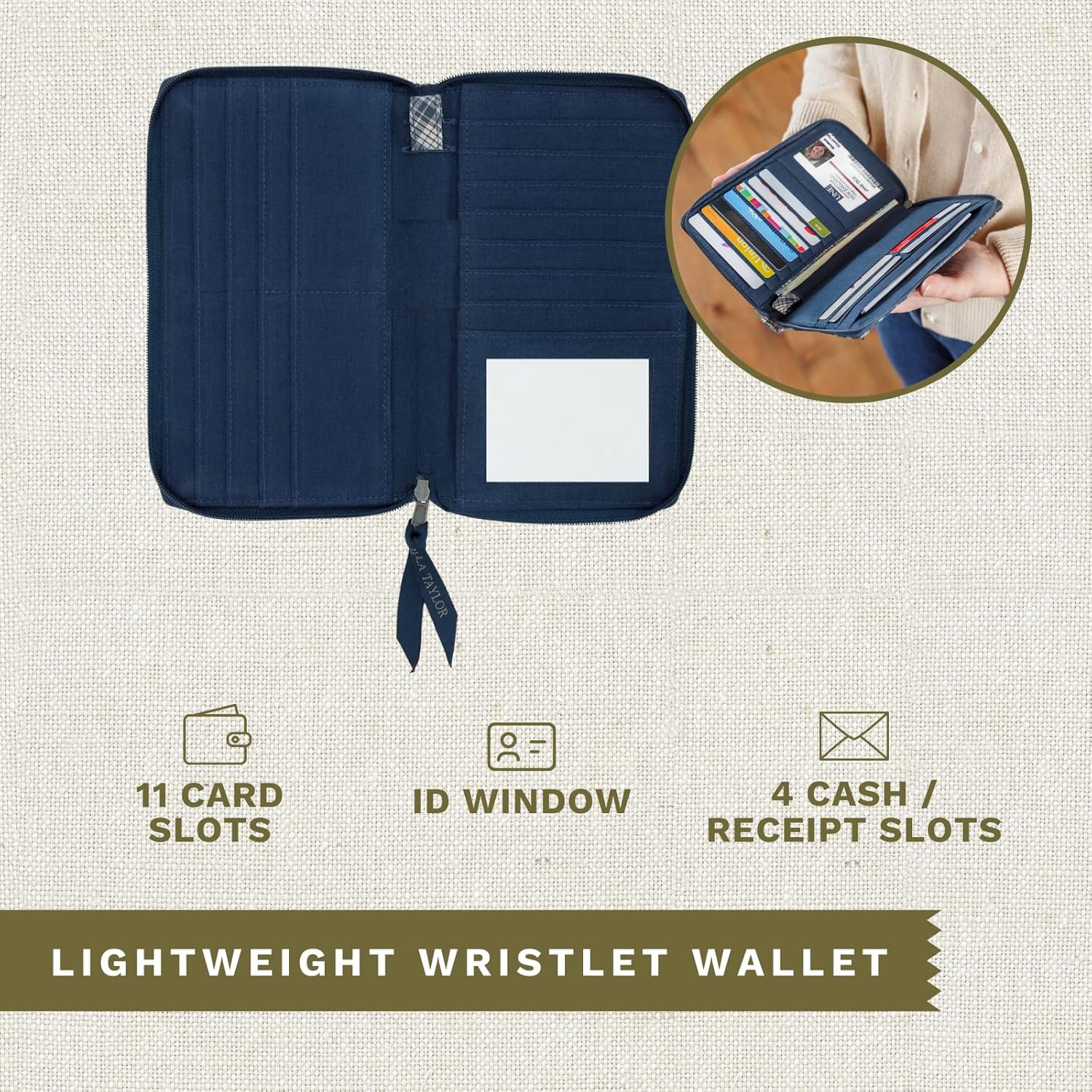 Bella Taylor Wrist Strap Wallet for Women | Multi Card Zip Around Wallet with RFID Protection and Wristlet Strap - Image 4