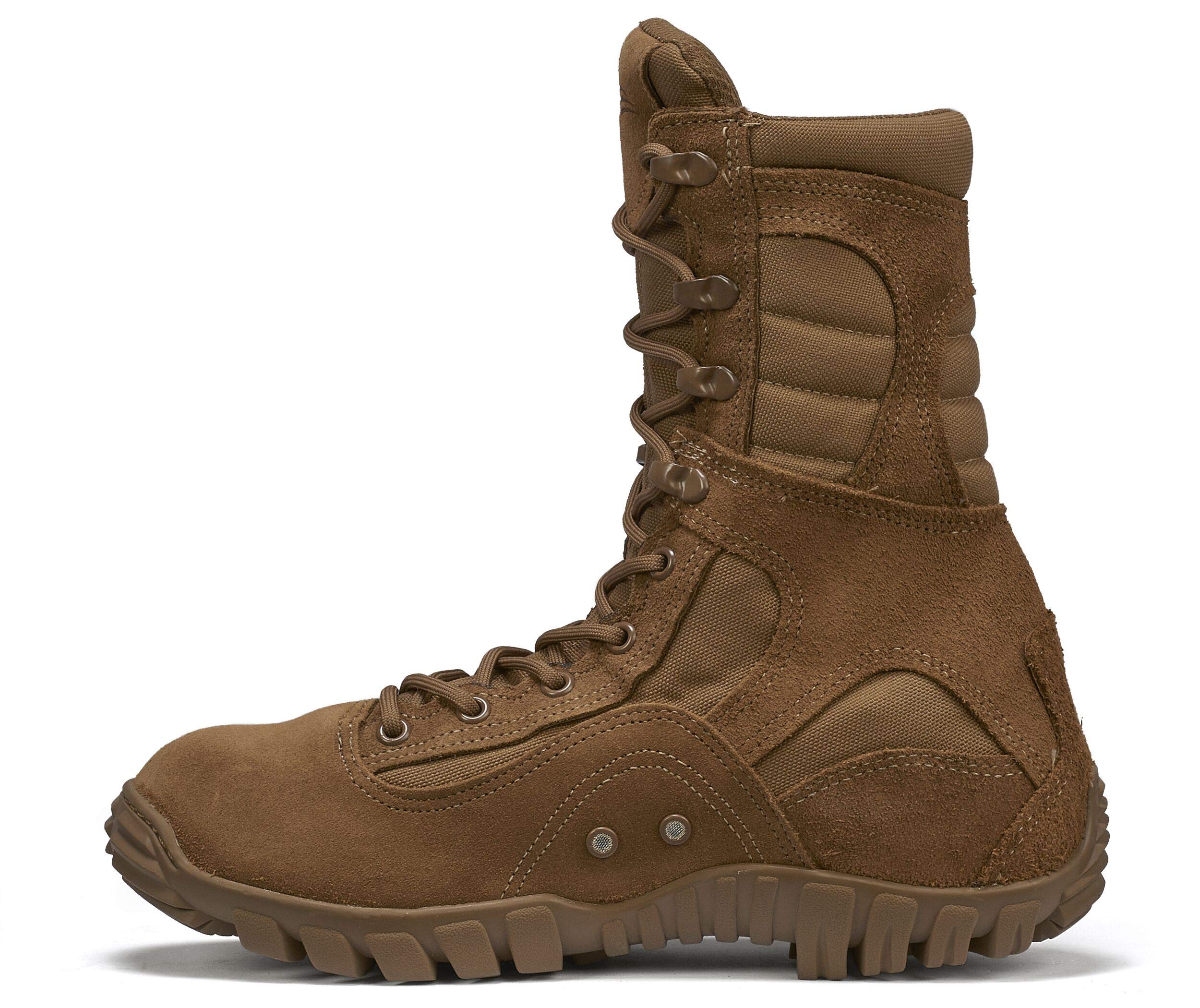 Belleville Sabre 533 Hot Weather Combat Boot - AR 670-1 Compliant Army Boots - Traction Tactical Footwear - Polyurethane Cushioned Midsole - Vibram Ibex Outsole - Serrated Toe Bumper