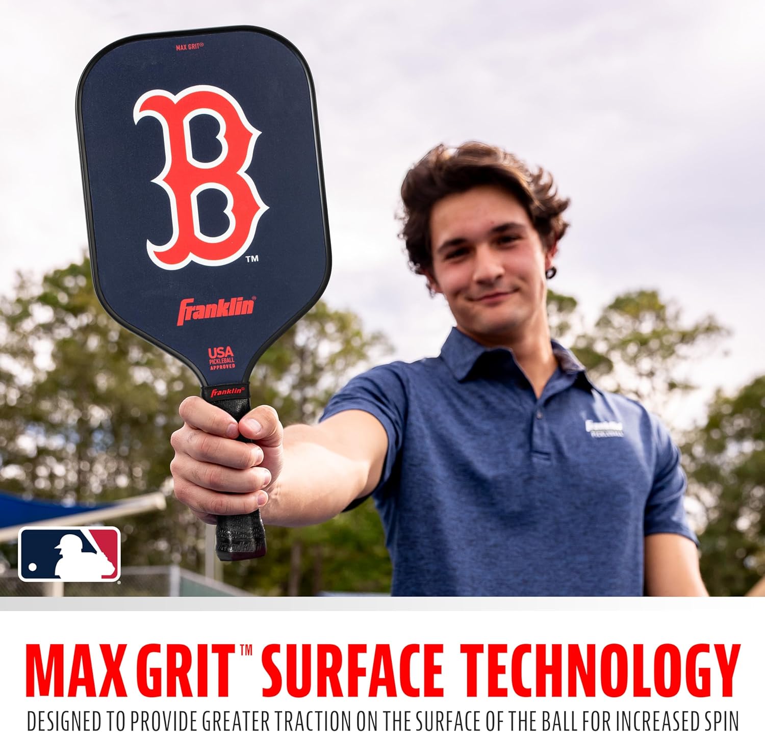 Franklin Sports MLB Team Pickleball Paddles - Official MLB Baseball Team Logo + Colors Pickleball Paddles - Signature Series 13MM Pickleball Paddle with MaxGrit - USA Pickleball (USAPA) Approved