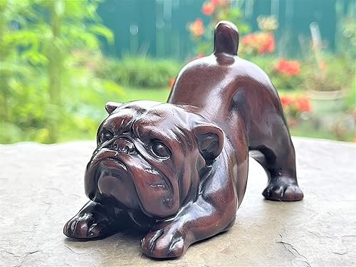 Miniatura 2 de Figura de bulldog inglés – Escultura de mejor amigo de Mans – Bonita estatua de perro de resina – Pisapapeles para decoración del hogar de oficina –