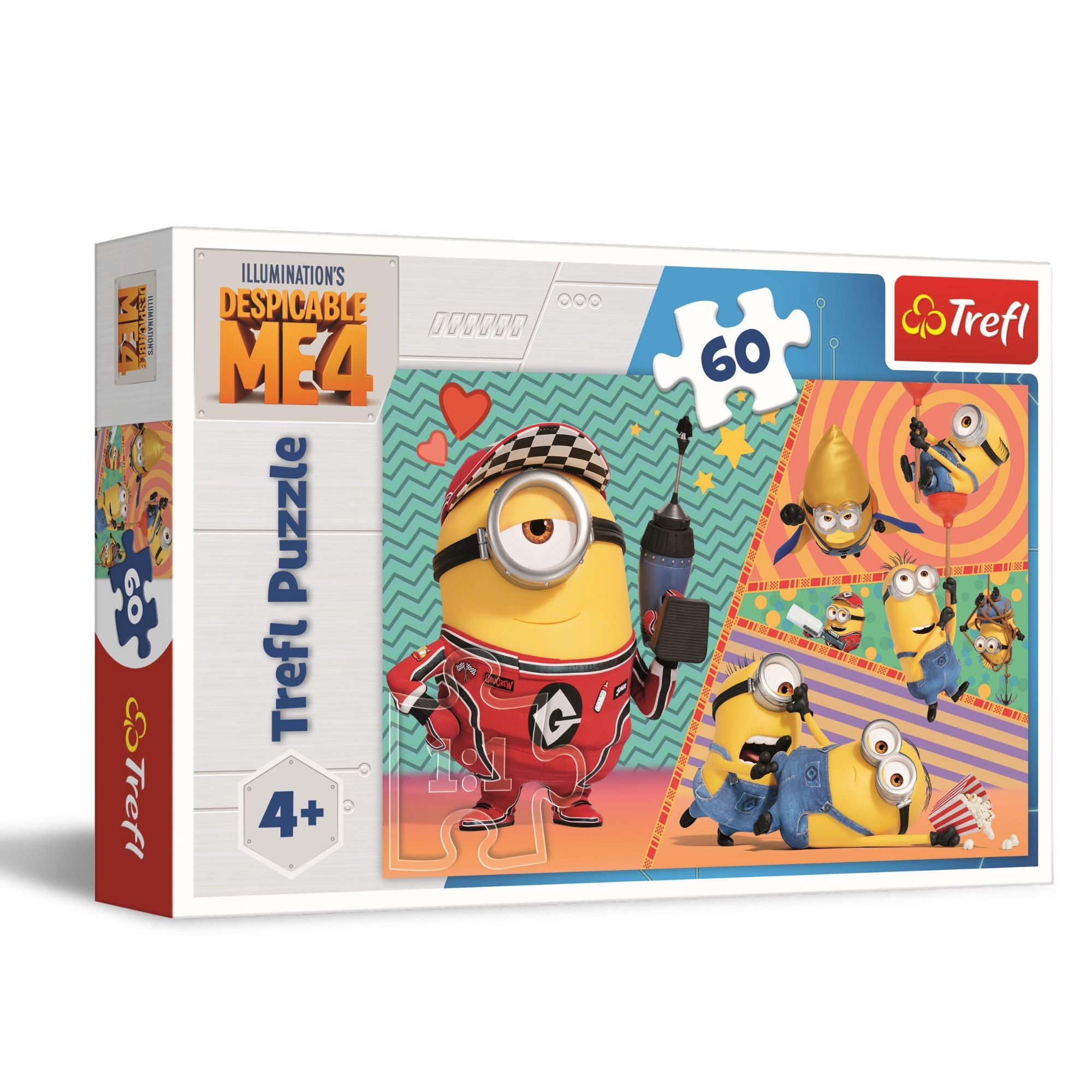 Trefl - Despicable Me 4, Wesołe Minionki - Puzzle 60 Elementów - Kolorowe Puzzle z Bohaterami Bajki, Kreatywna Rozrywka, Zabawa dla Dzieci od 4 lat