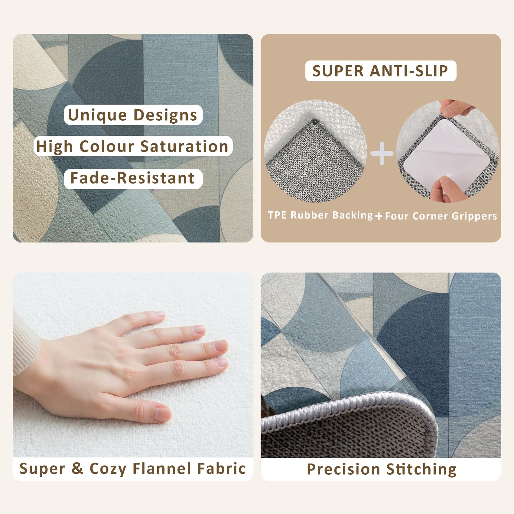 Tapis Mid Century Salon Chambre Interieur 140x200 cm