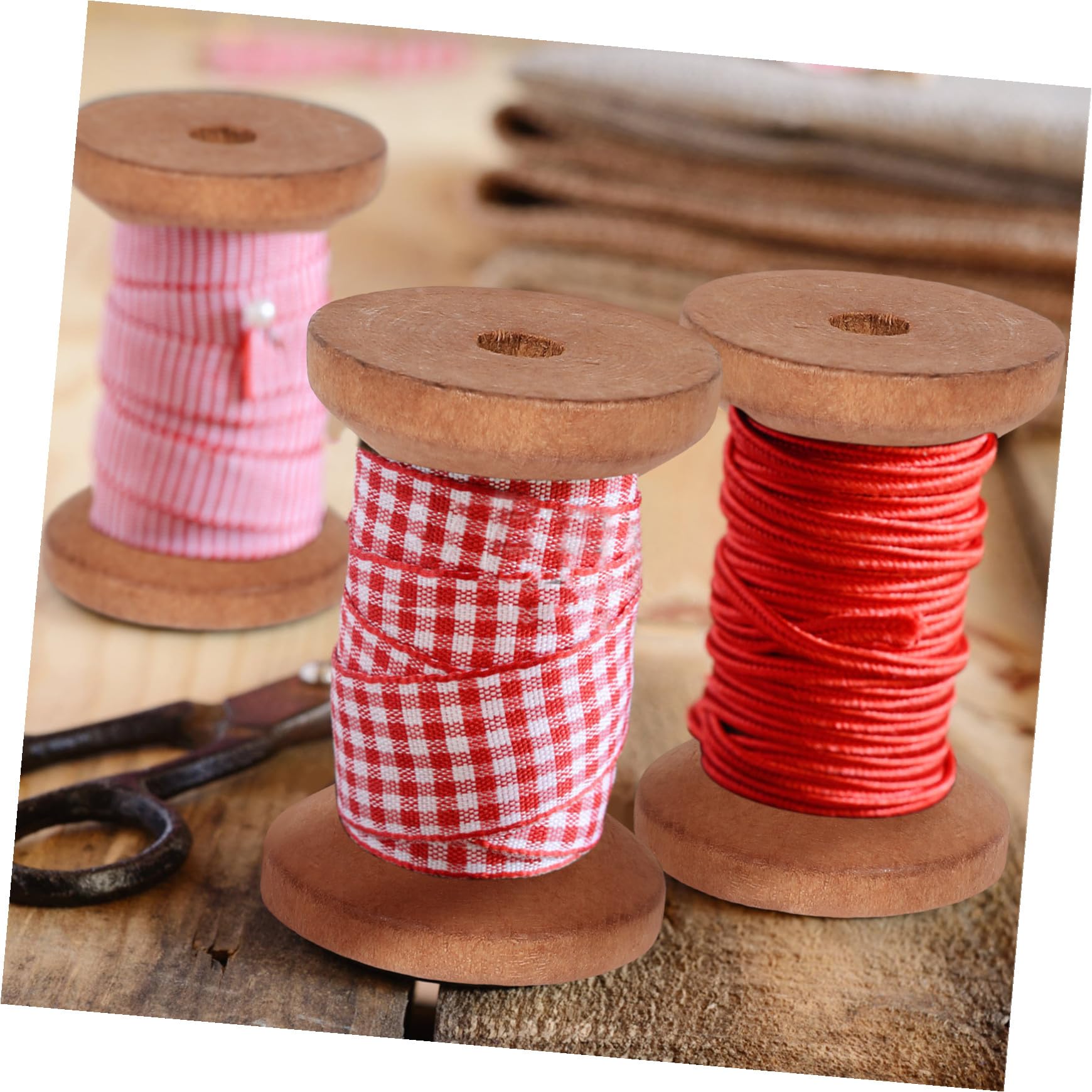 NUOBESTY Lot De 5 Bobines De Fil en Bois Faites À La Main Porte-Fil pour Fournitures De Couture Lisses 20 Pièces X 5