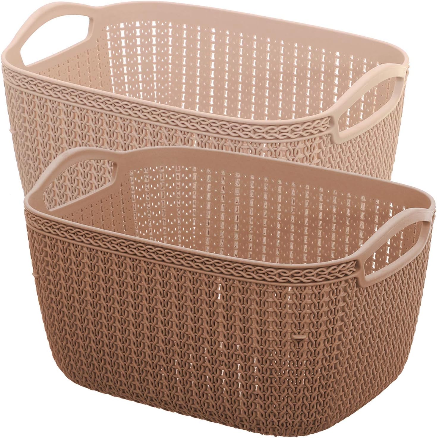 - Pack Of 2 Unbreakable Multipurpose Storage Basket With Handles Large Size | Fruit/Vegetable/Bathroom/Stationary/Home Basket (Assorted Color)