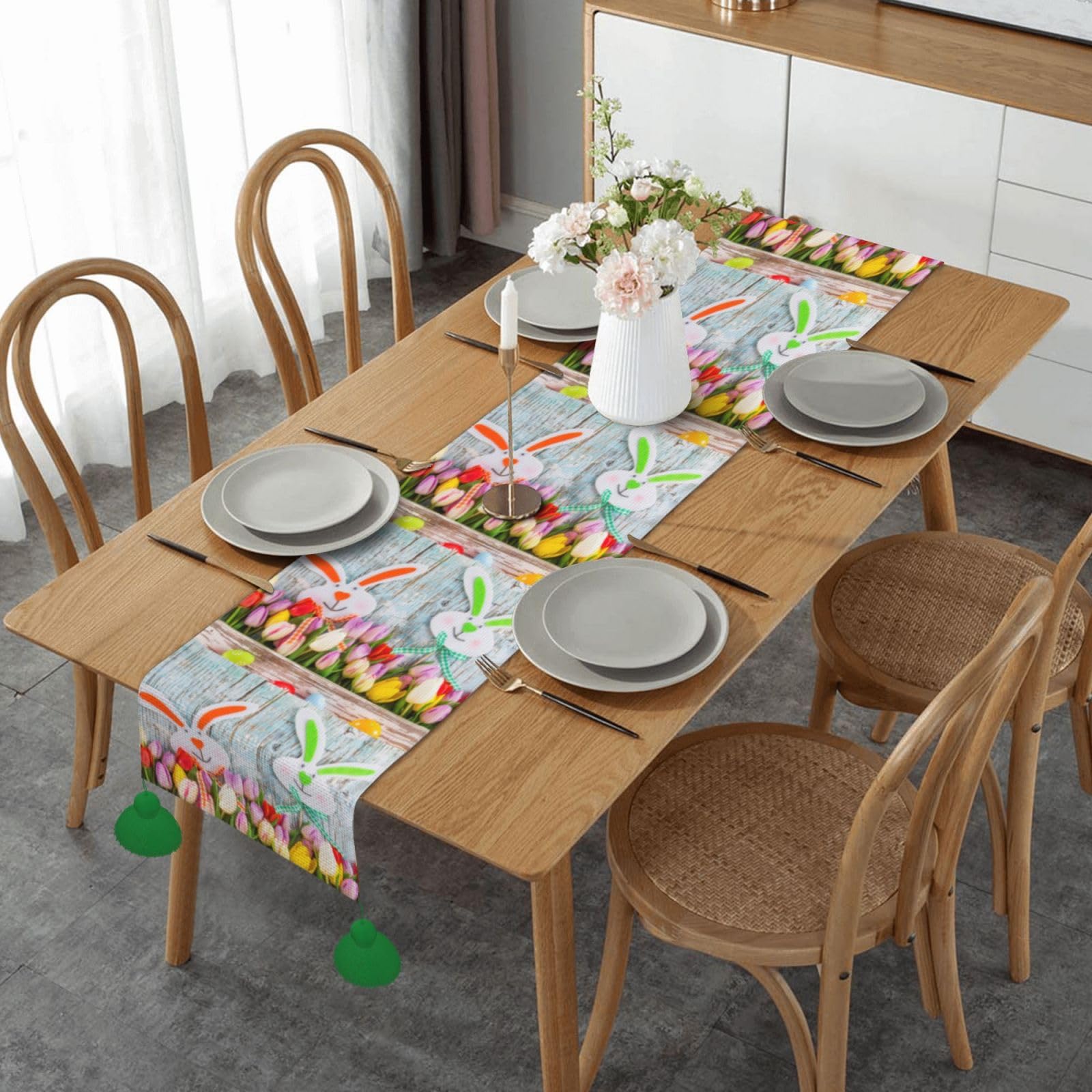 Nappe d'Halloween imprimée en lin pour décoration de table de cuisine et salle à manger