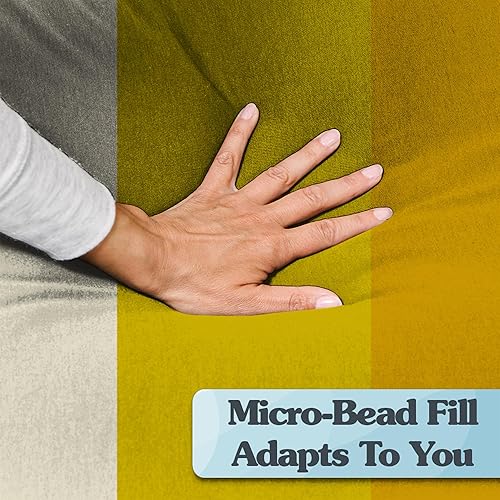 Miniatura 6 de Yogibo Almohada de apoyo en forma de U para lectura y espalda con reposabrazos para adultos, relleno suave de microcuentas, puesta de sol arcoíris