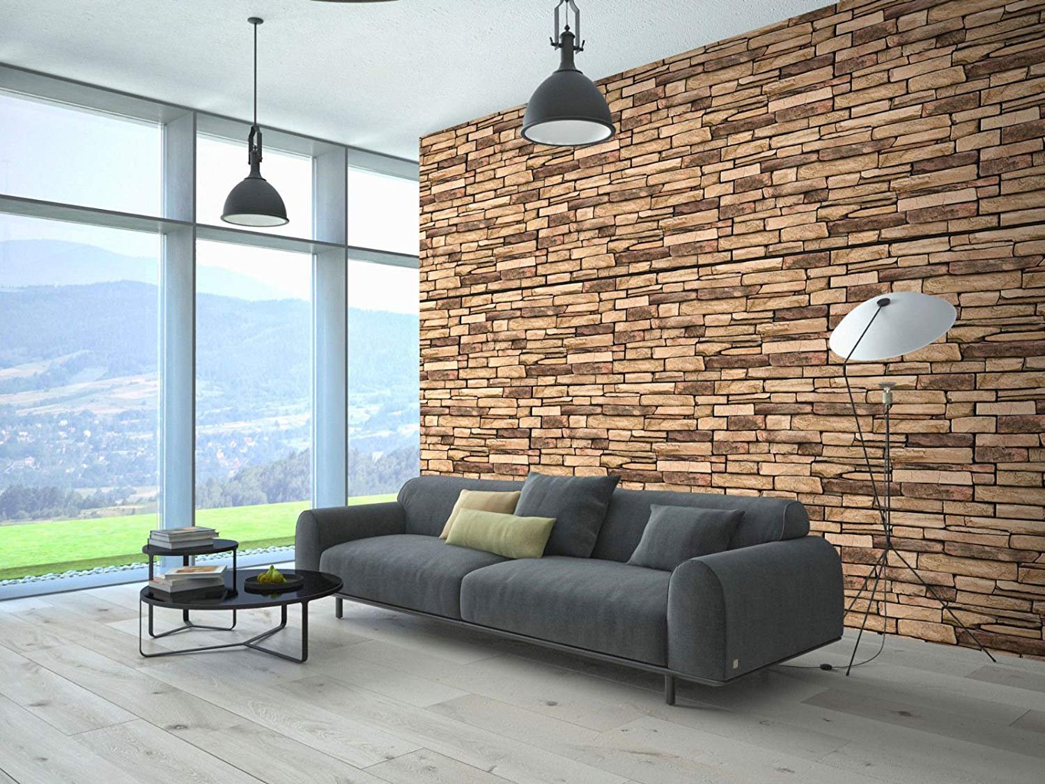 PVC plástico paneles de pared 3d decorativo revestimiento de azulejos – piedra natural Slate