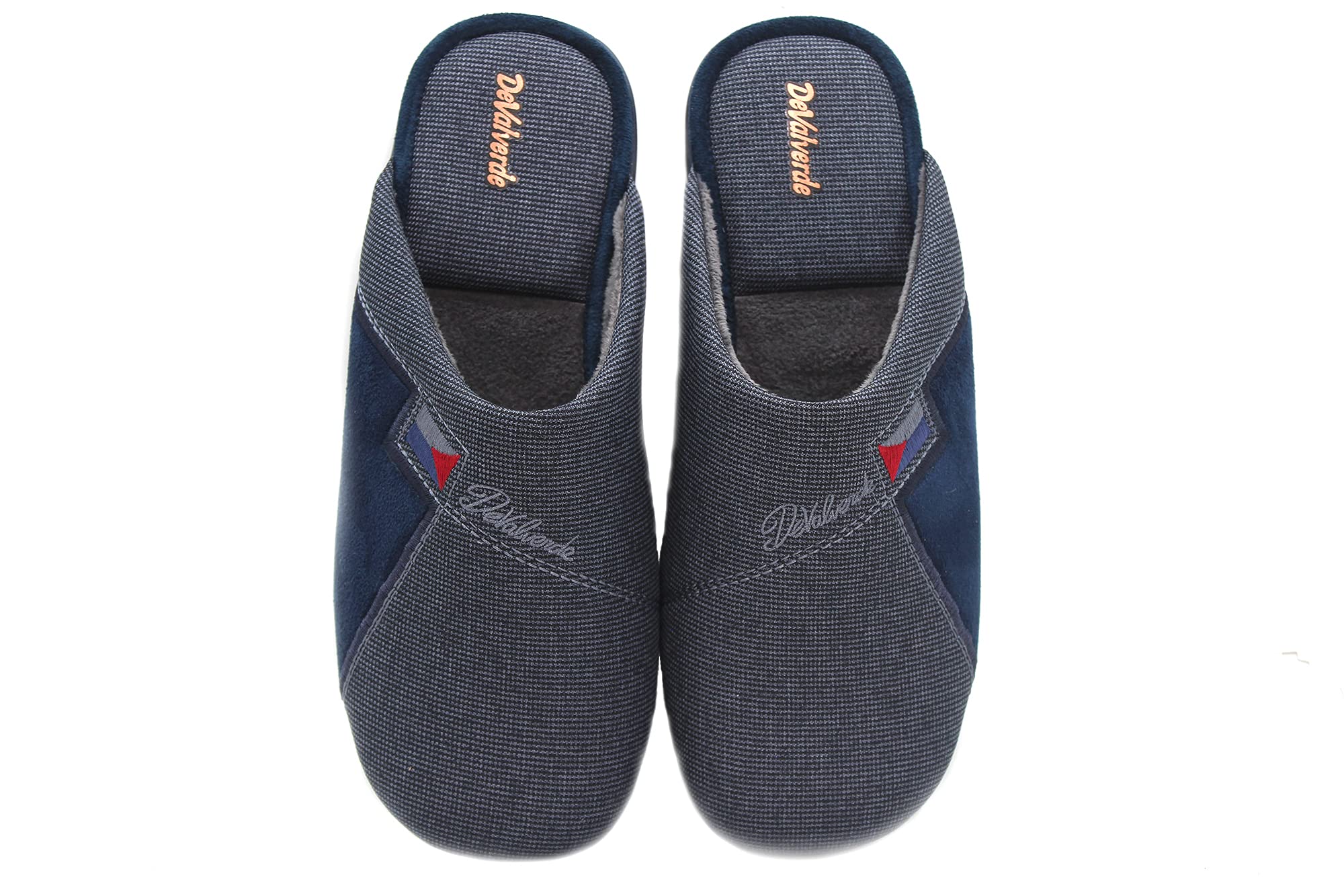DeValverde - Zapatilla de casa, pantufla destalonada, chinela tejido textil, suela goma antideslizante, para: Hombre