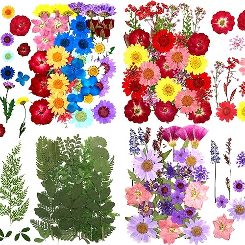 121 pétalos de hojas secas prensadas para moldes de resina, flores secas para resina, arte de hojas prensadas, álbumes de recortes, manualidades,