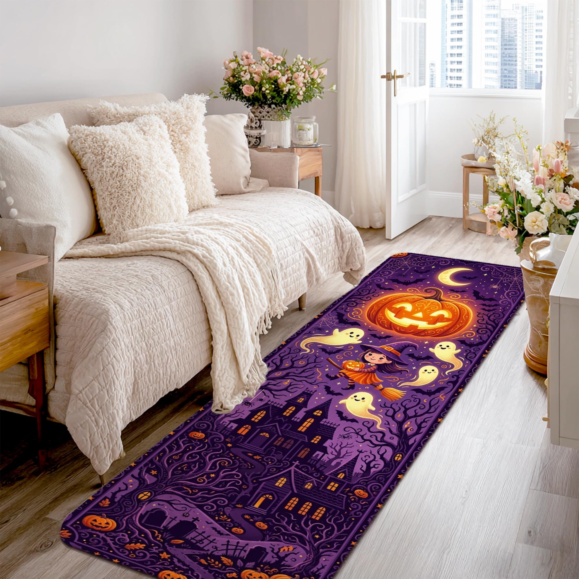 Alfombra de camino de bruja para decorar tu entrada en Halloween con estilo