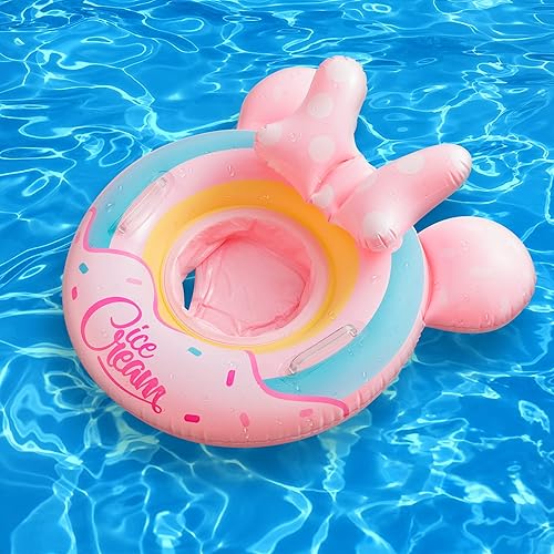 Miniatura 7 de D2ucco Flotador de piscina para bebé, diseño de caricaturas, ratón, para niños, anillo de natación inflable, piscina redonda, flotante, juguete para