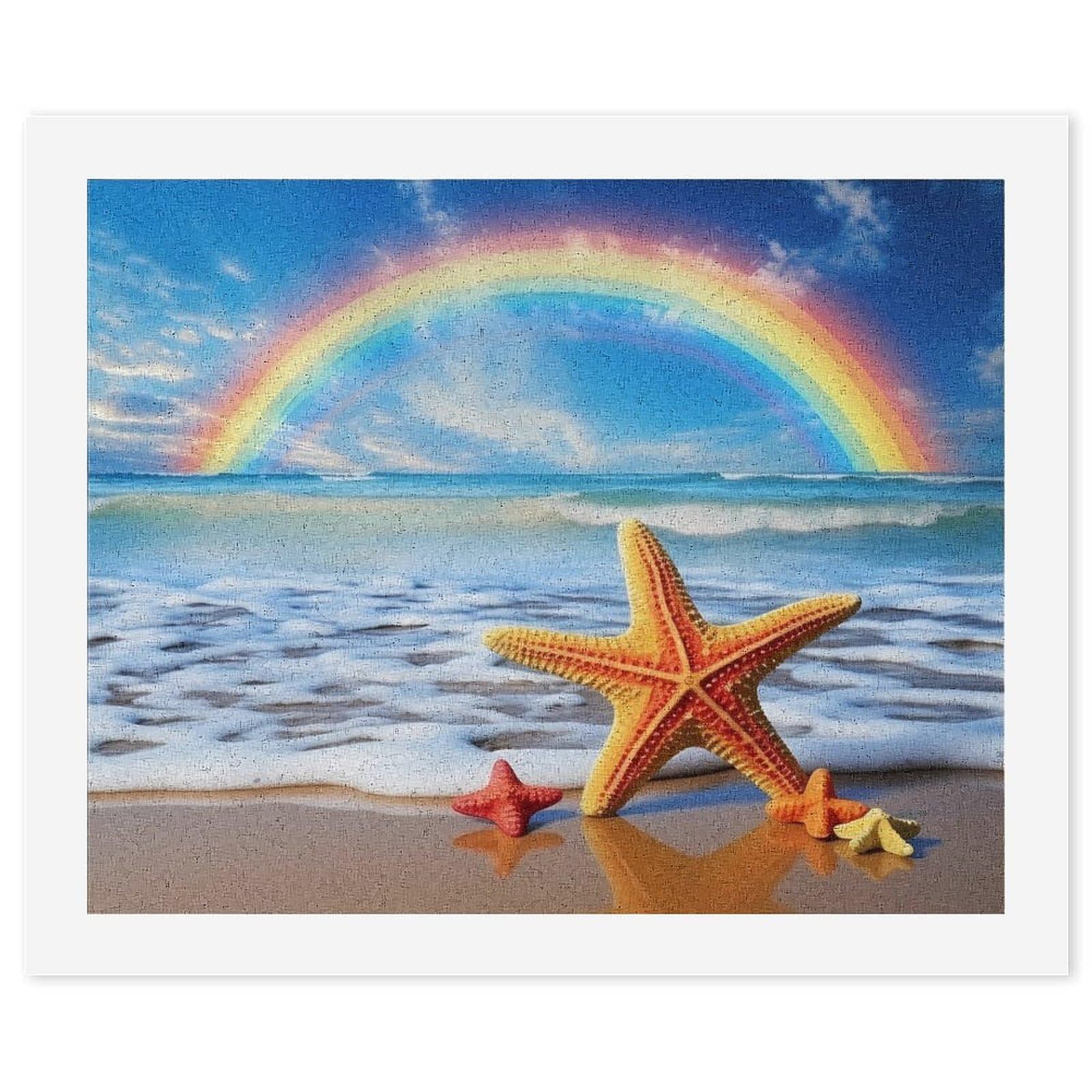 OWN4B Kit Pittura Diamanti 5D Fai Da Te - Stella Marina In Vetro Colorato Con Strass