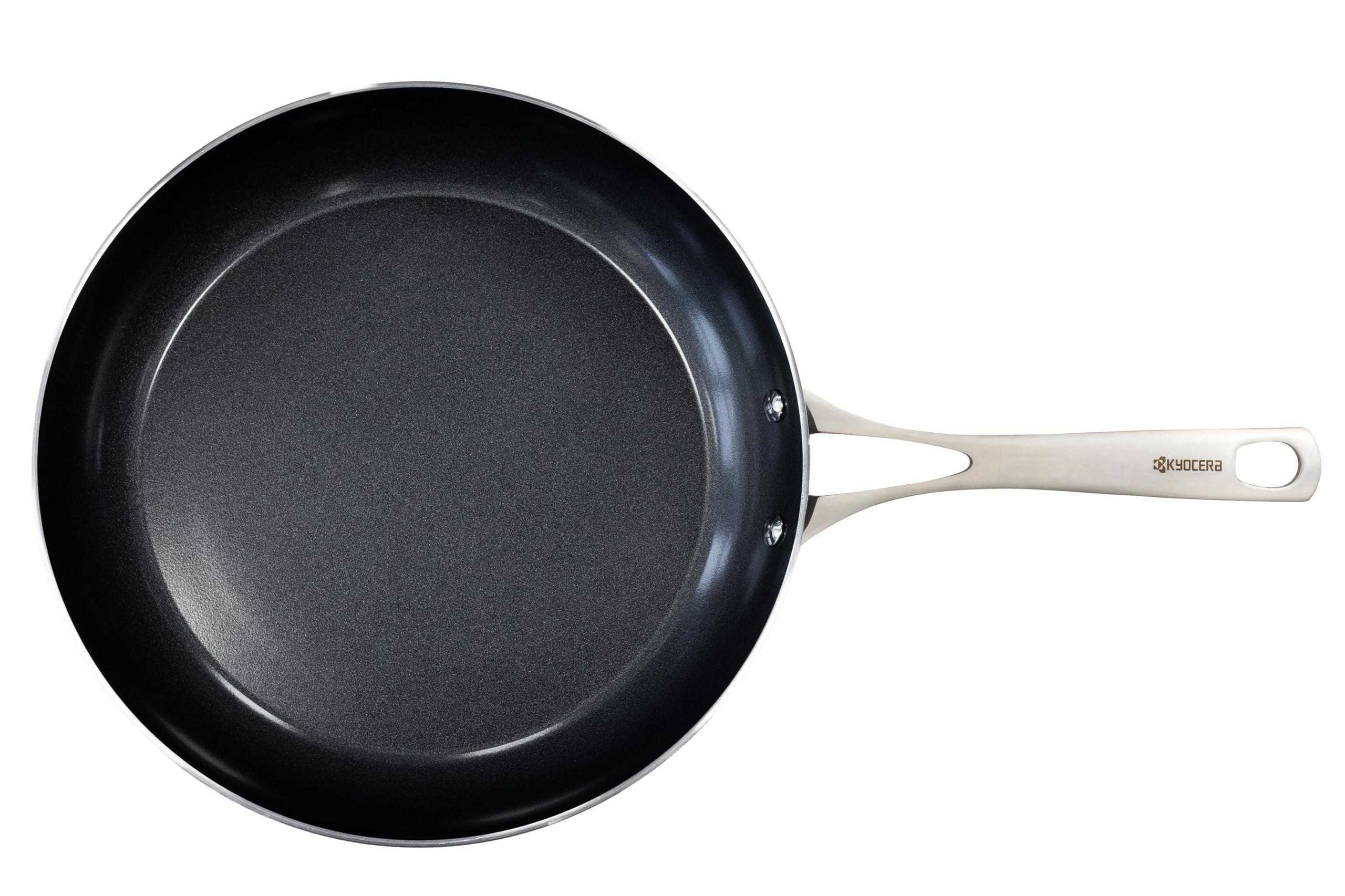Kyocera Keramikpfanne, Bratpfanne mit keramischer Antihaft-Beschichtung, 28 cm, frei von PFAS/PTFE, Griff aus Edelstahl, für alle Herdarten geeignet, CFP-L11